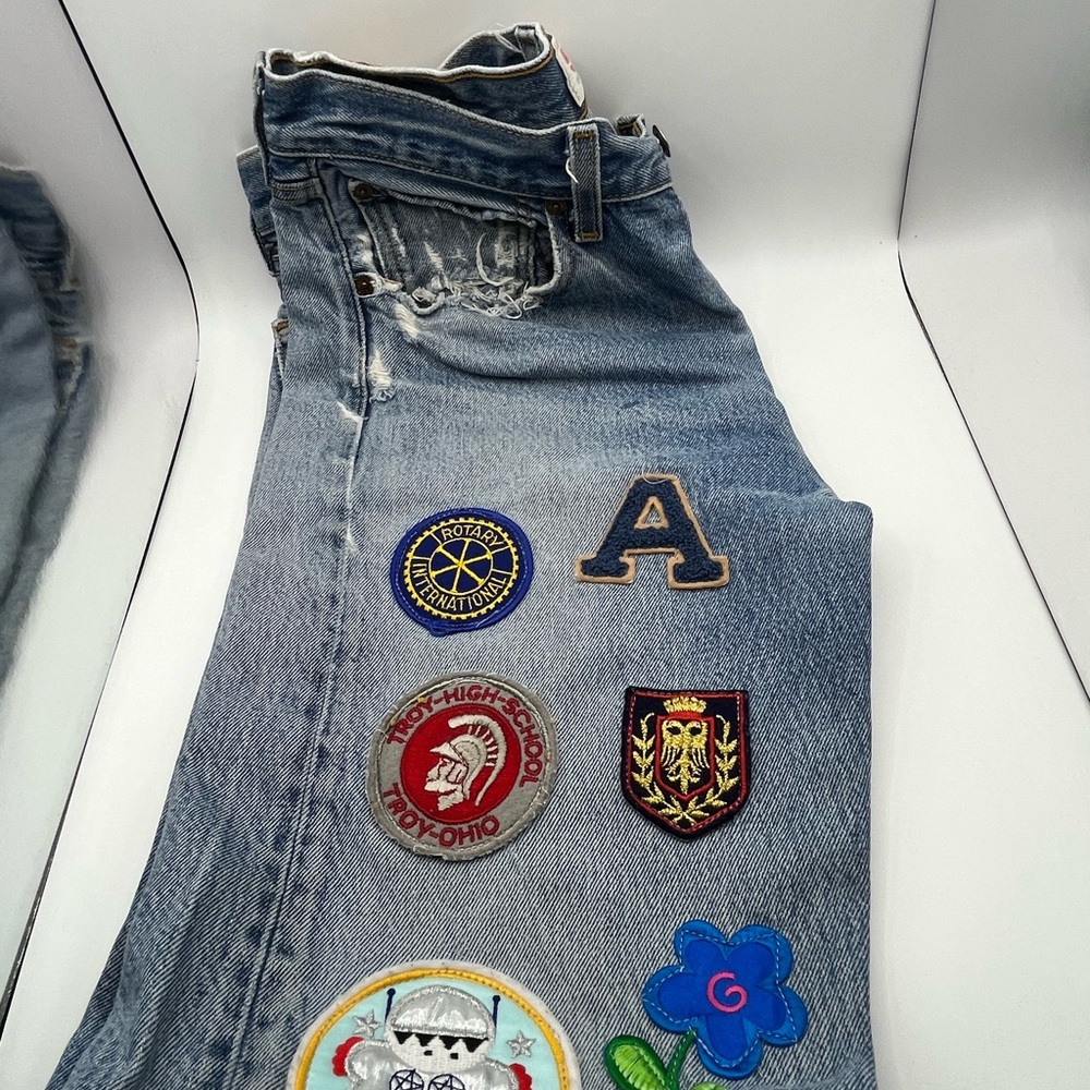 Embroidered Patch Levi 501 Blue Jeans